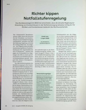 Vorschauseite 1: Richter kippen Notfallstufenregelung