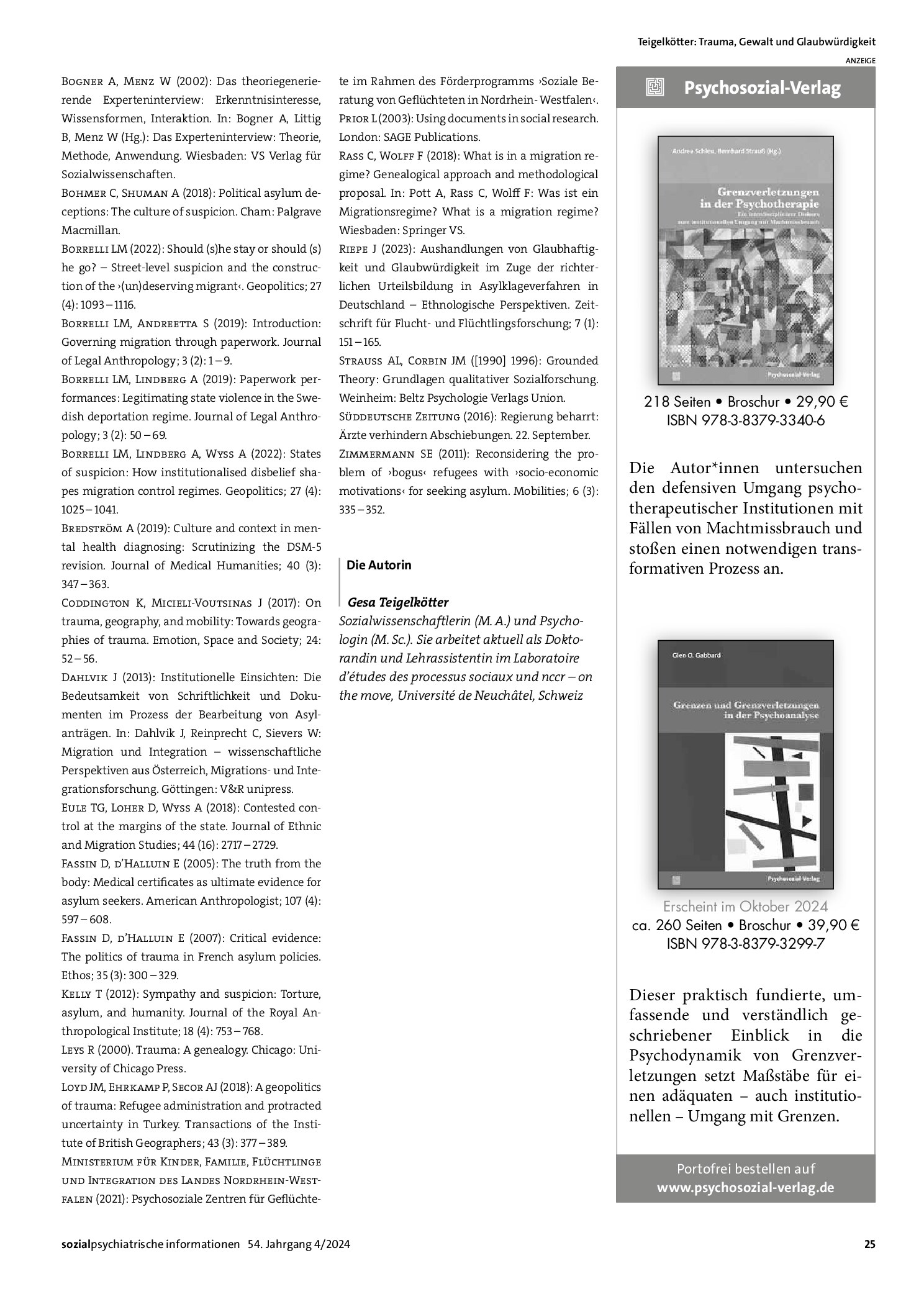 Vorschauseite 5: Trauma, Gewalt und Glaubwürdigkeit. Psychologische Dokumente im Asylregime