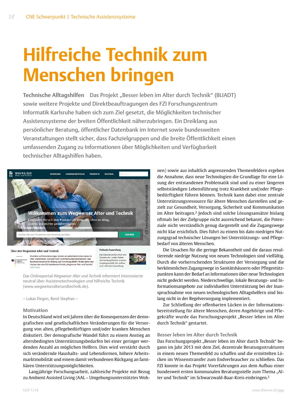 Vorschauseite 1: Hilfreiche Technik zum Menschen bringen