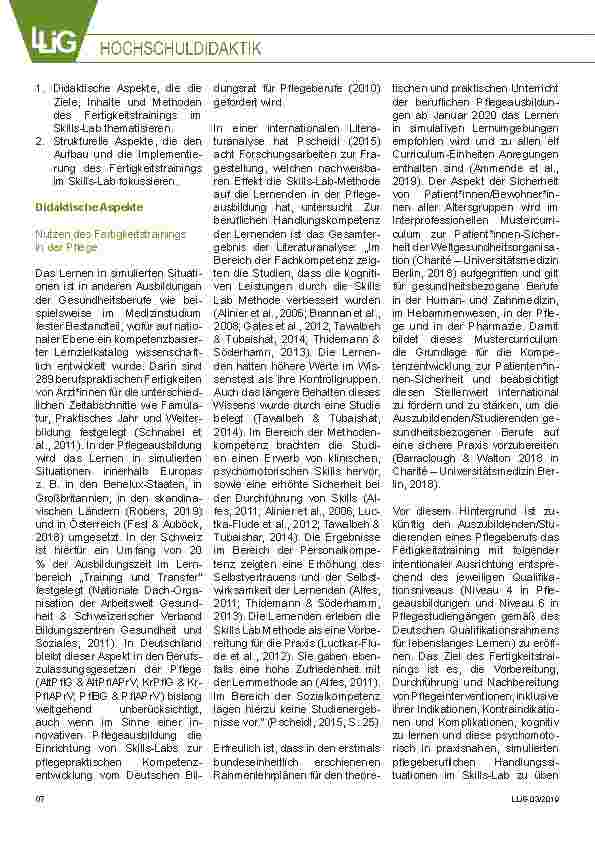 Vorschauseite 3: Fertigkeitstraining in der beruflichen und hochschulischen Pflegeausbildung