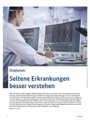 Vorschauseite 1: Orphanet: Seltene Erkrankungen besser verstehen