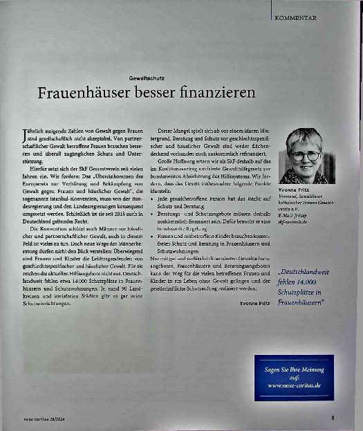 Vorschauseite 1: Gewaltschutz Frauenhäuser besser finanzieren