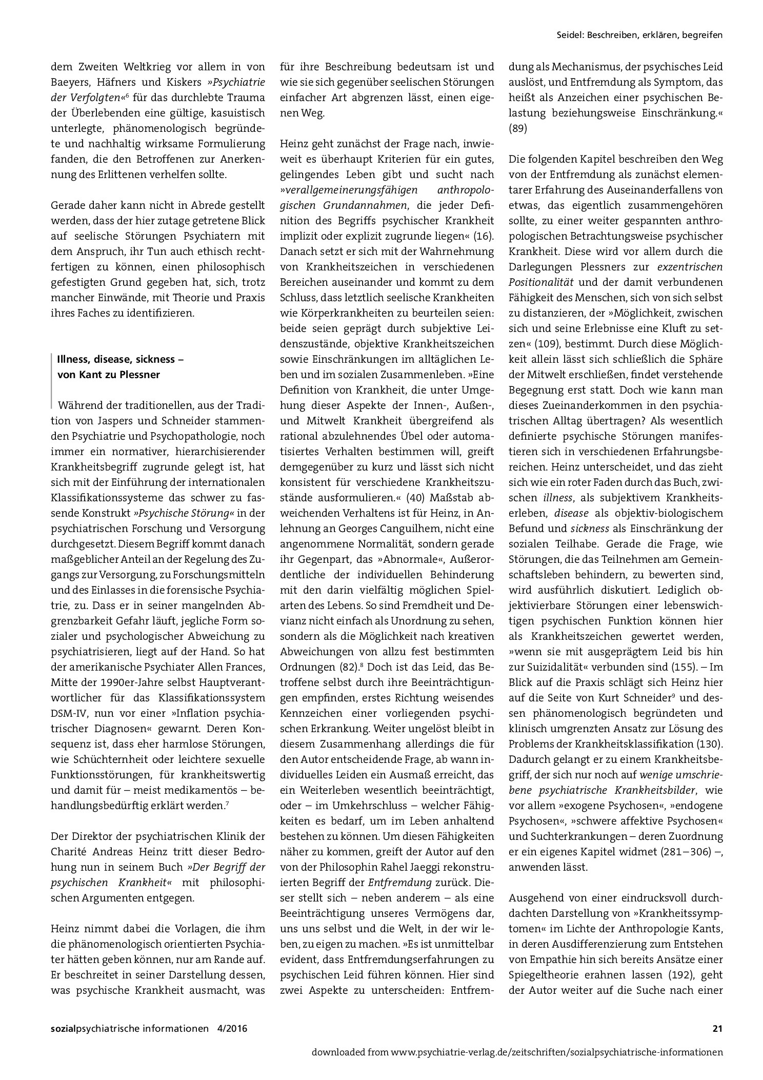 Vorschauseite 3: Beschreiben, erklären, begreifen. Über den Krankheitsbegriff der Psychiatrie und ein Buch dazu