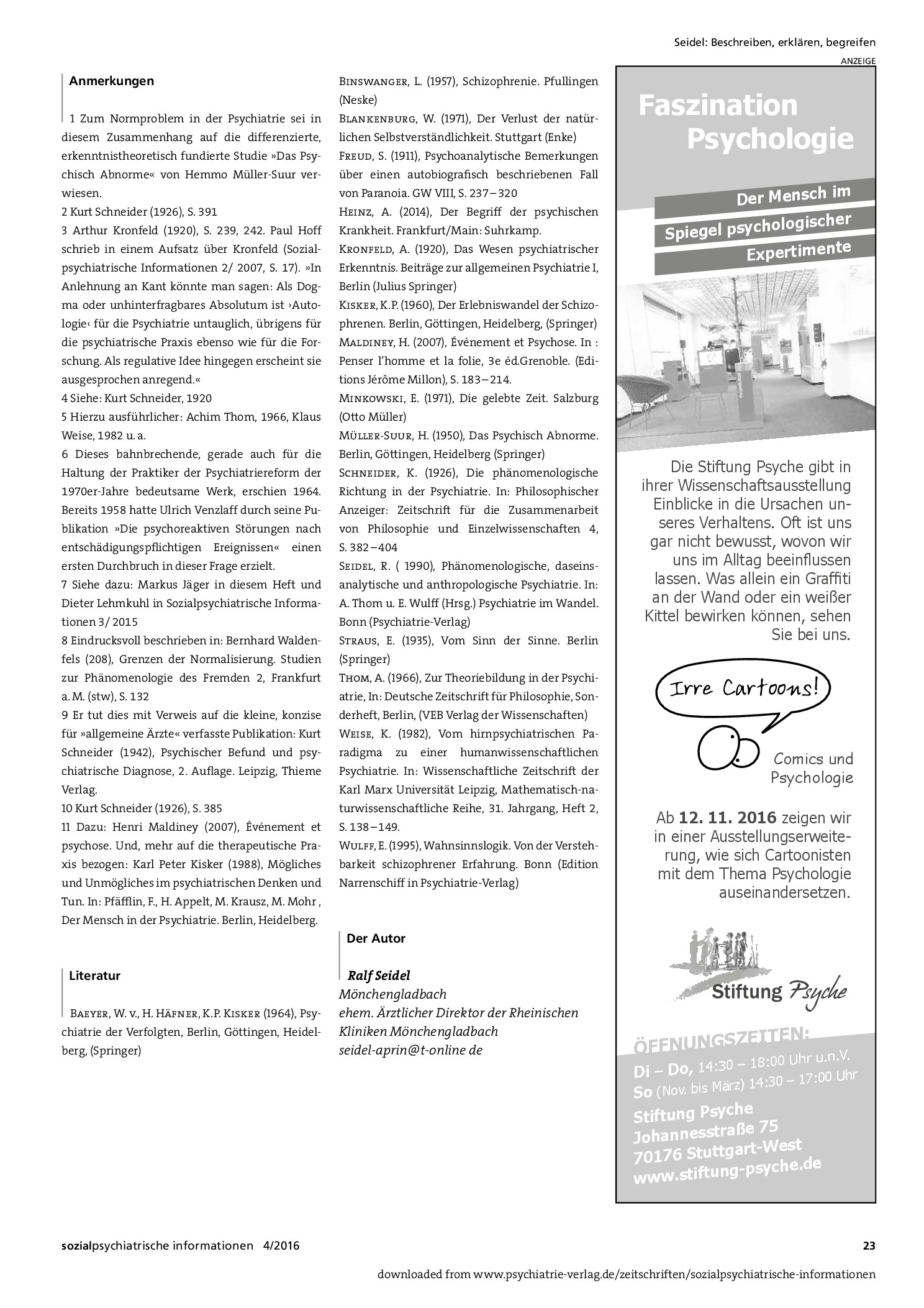 Vorschauseite 5: Beschreiben, erklären, begreifen. Über den Krankheitsbegriff der Psychiatrie und ein Buch dazu