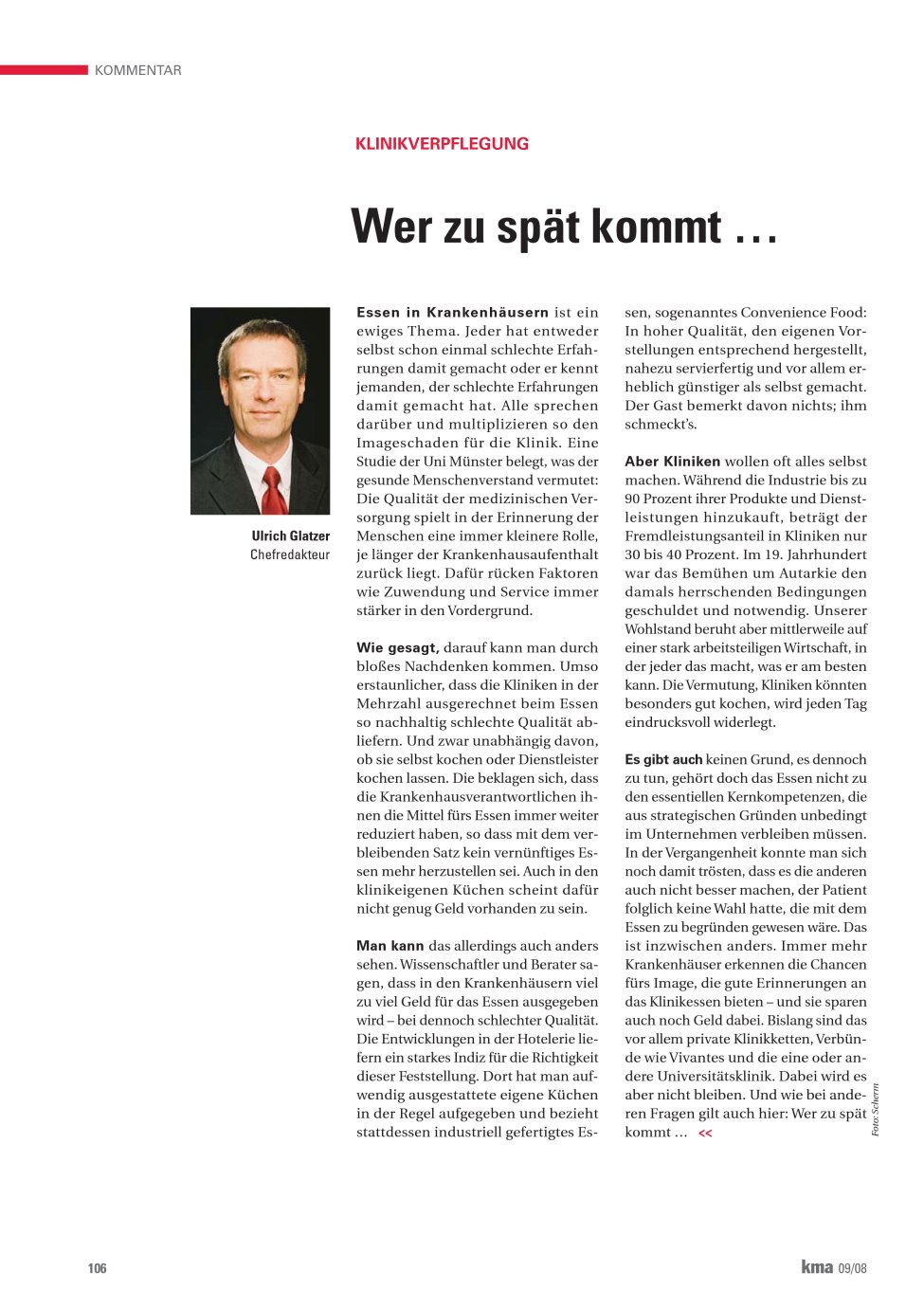 Vorschauseite 1: Wer zu spät kommt …