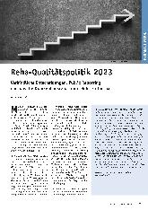 Vorschauseite 1: Reha-Qualitätspolitik 2023: Verbindliche Entscheidungen, Public Reporting und was die Krankenhausreform mit Reha zu tun hat