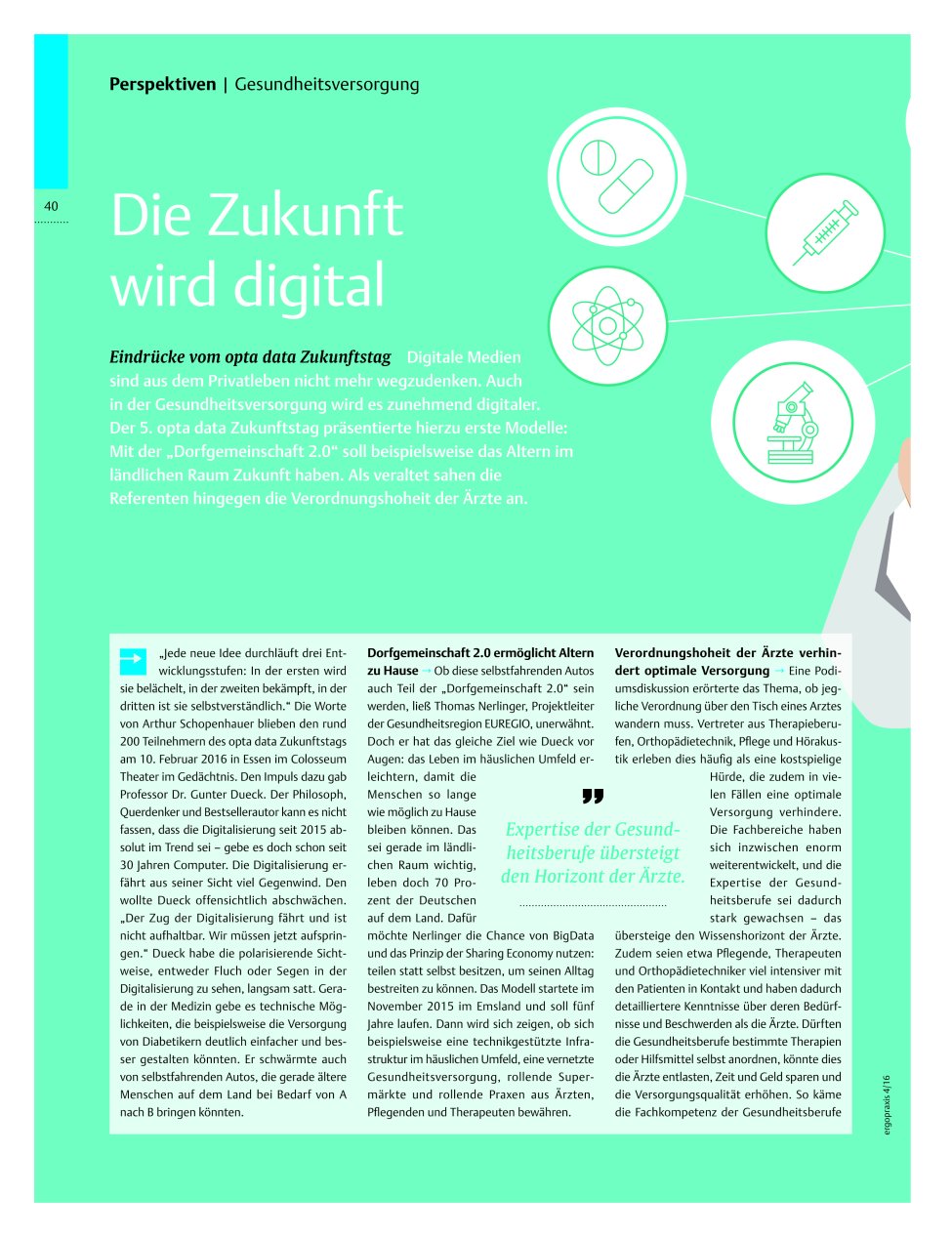 Vorschauseite 1: Die Zukunft wird digital ? Eindrücke vom opta data Zukunftstag