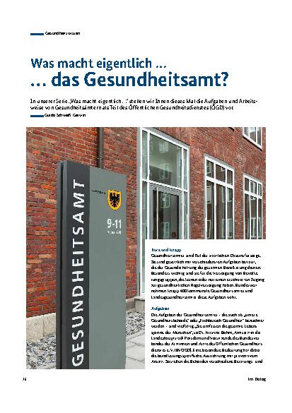 Vorschauseite 1: Was macht eigentlich … das Gesundheitsamt?
