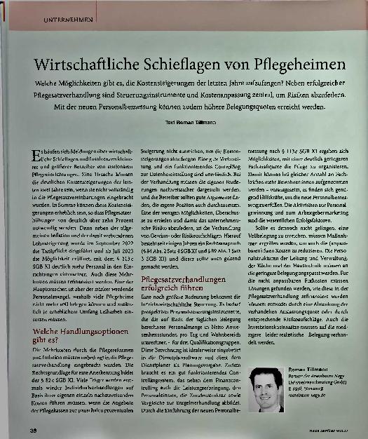 Vorschauseite 1: Wirtschaftliche Schieflagen von Pflegeheimen