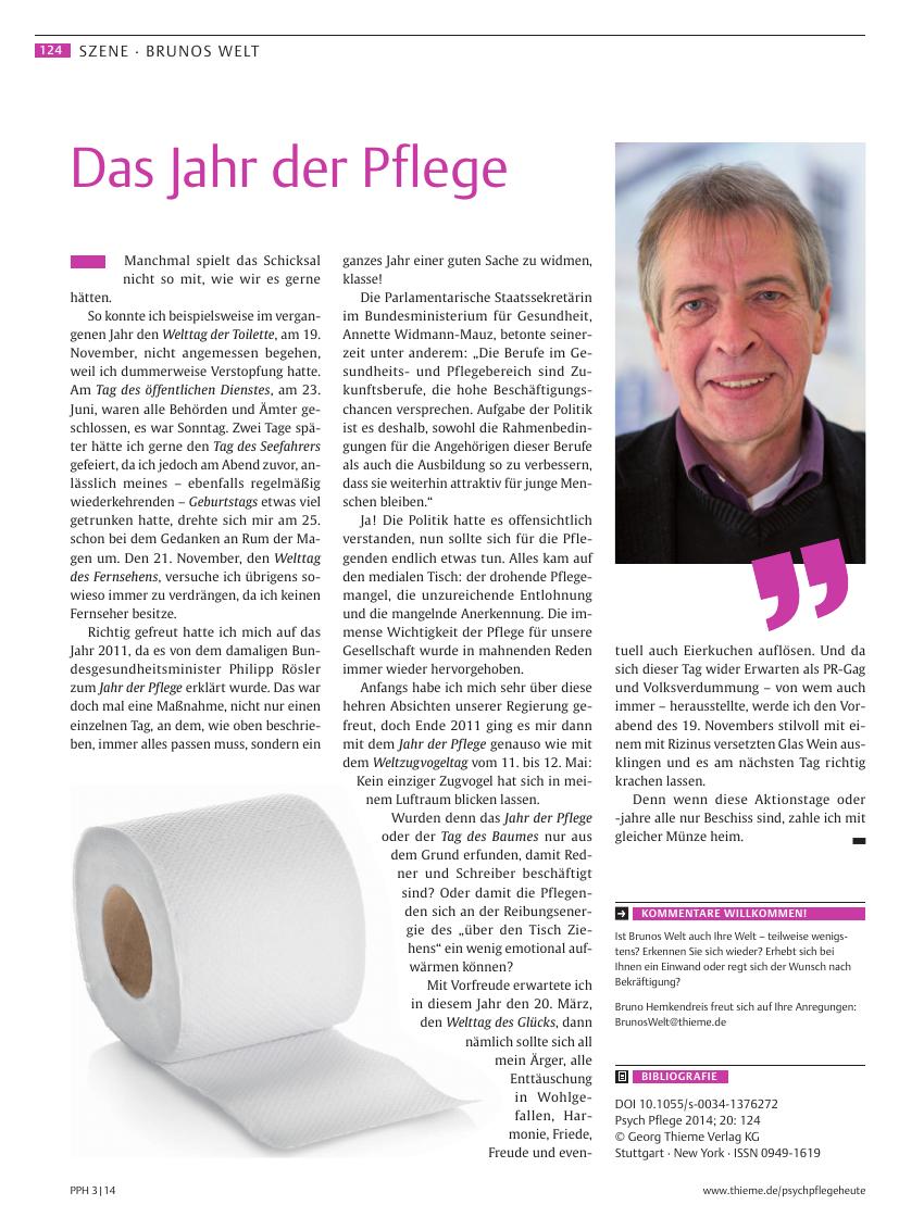 Vorschauseite 1: Das Jahr der Pflege