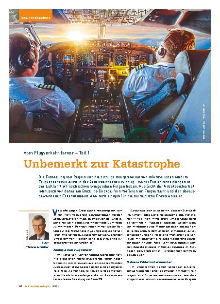 Vorschauseite 1: Vom Flugverkehr lernen – Teil 1 Unbemerkt zur Katastrophe