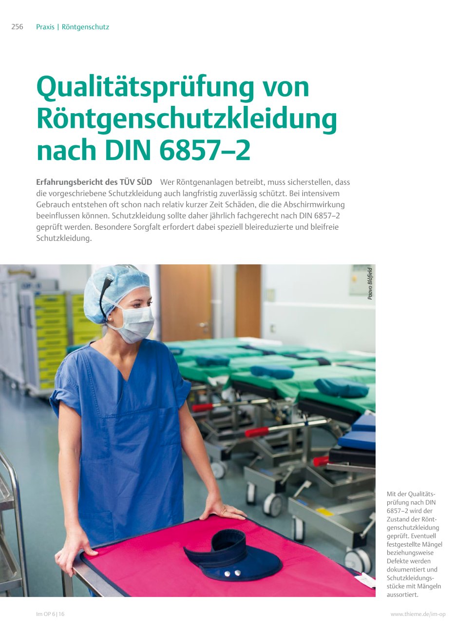 Vorschauseite 1: Qualitätsprüfung von Röntgenschutzkleidung nach DIN 6857–2