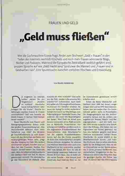 Vorschauseite 1: FRAUEN UND GELD „Geld muss fließen"