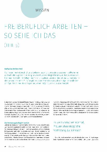 Vorschauseite 1: Freiberuflich arbeiten - so sehe ich das (Teil 5)