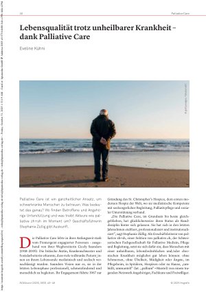 Vorschauseite 1: Lebensqualität trotz unheilbarer Krankheit – dank Palliative Care