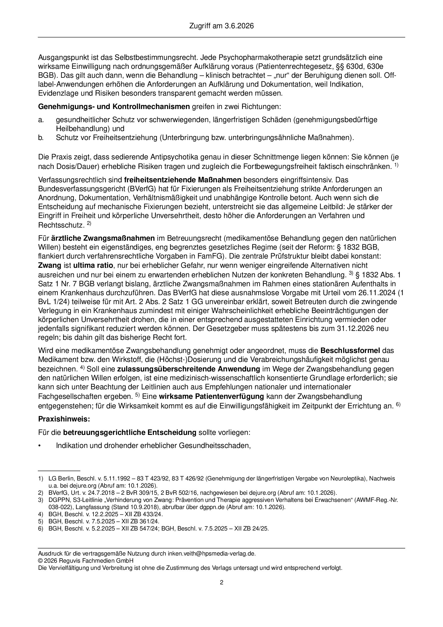 Vorschauseite 2: Sedierende Antipsychotika als Verhaltenskontrolle?