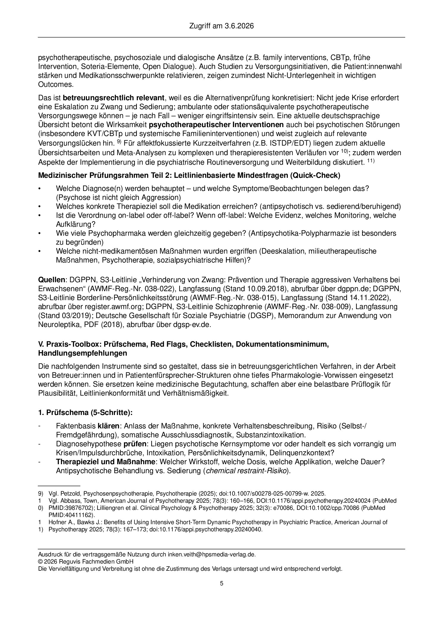 Vorschauseite 5: Sedierende Antipsychotika als Verhaltenskontrolle?