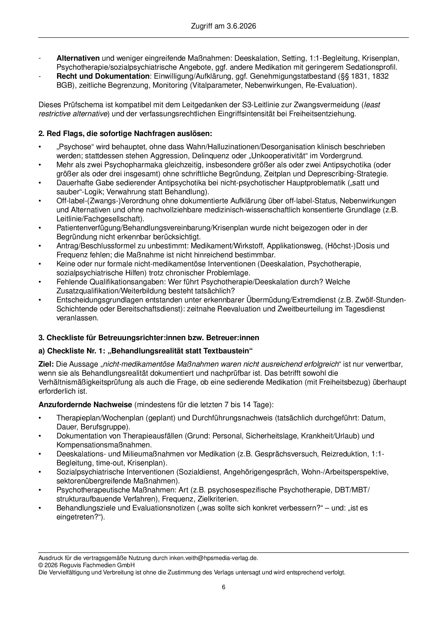 Vorschauseite 6: Sedierende Antipsychotika als Verhaltenskontrolle?