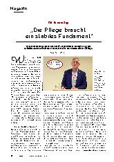 Vorschauseite 1: "Die Pflege braucht ein stabiles Fundament."