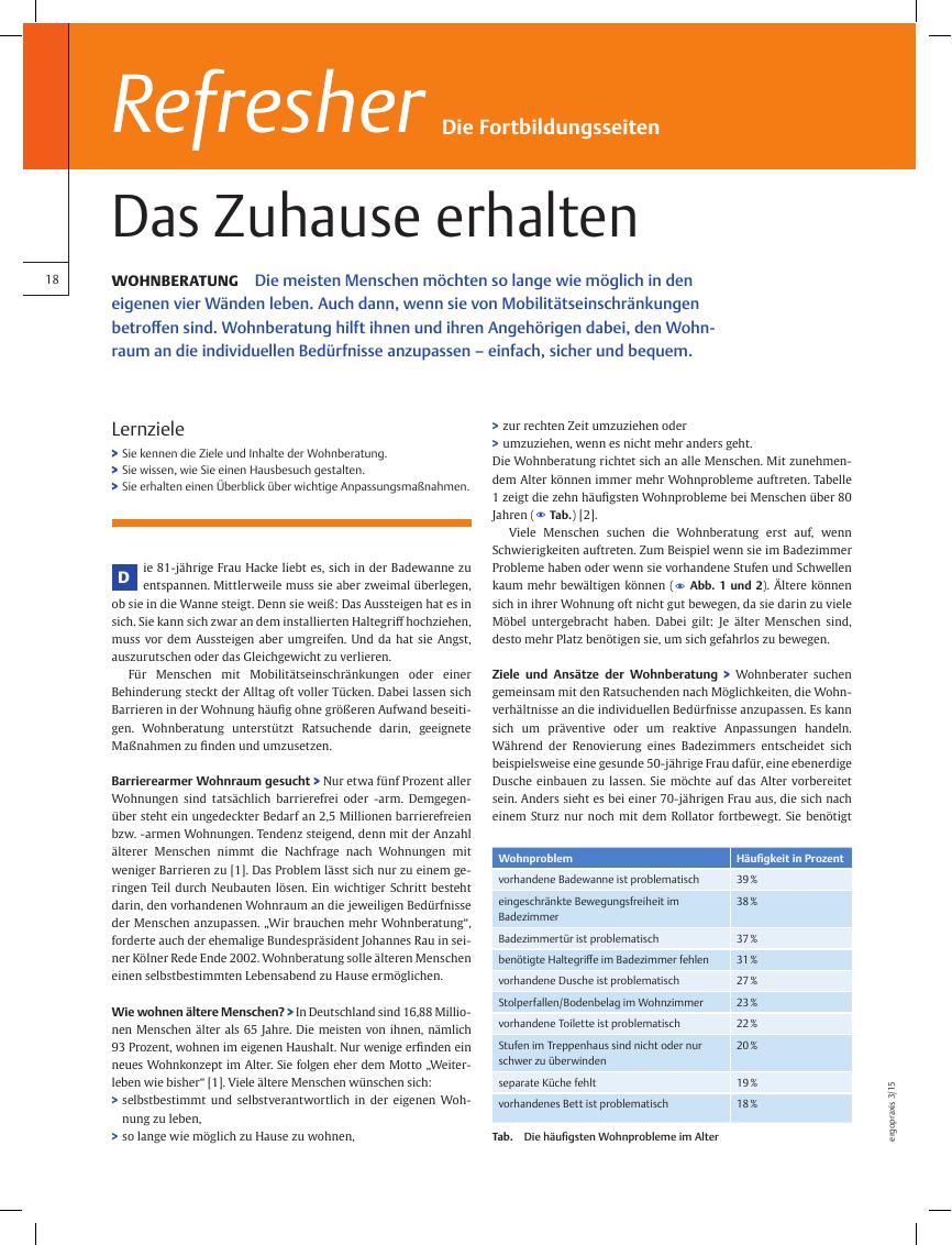 Vorschauseite 1: Wohnberatung ? Das Zuhause erhalten