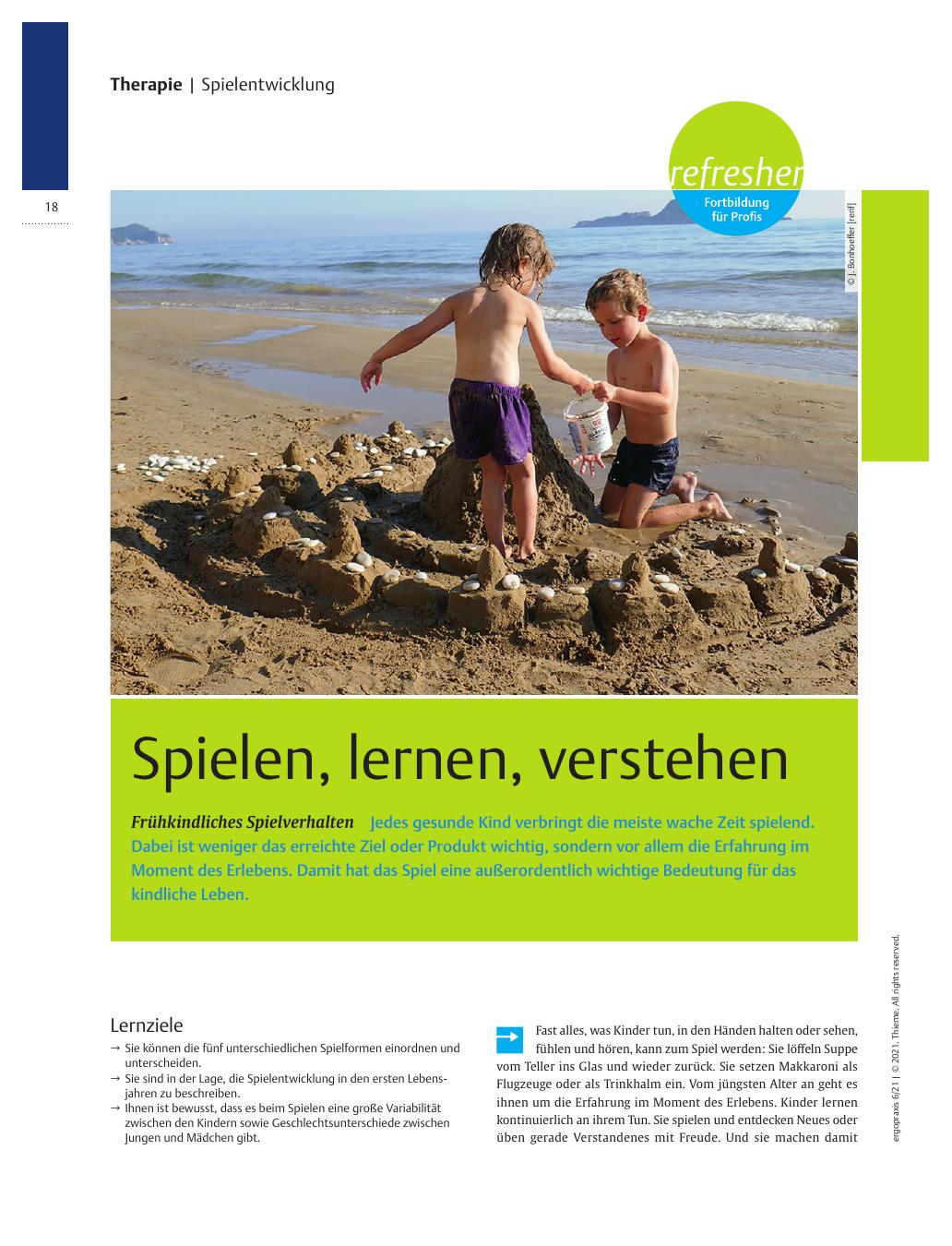Vorschauseite 1: Spielen, lernen, verstehen - Frühkindliches Spielverhalten