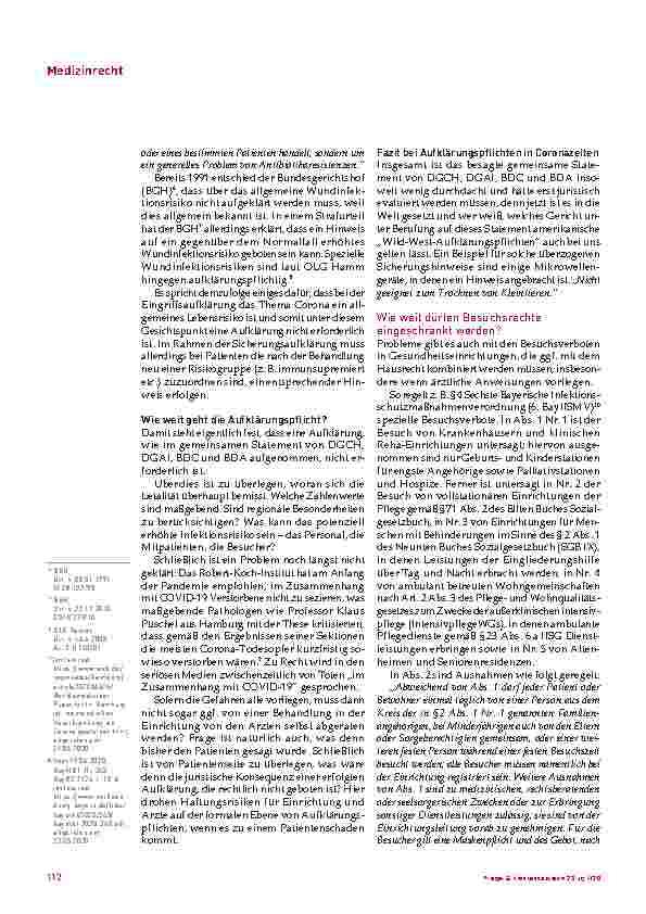 Vorschauseite 3: Weitere Rechtsfragen in der COVID-19-Pandemie im Gesundheitswesen