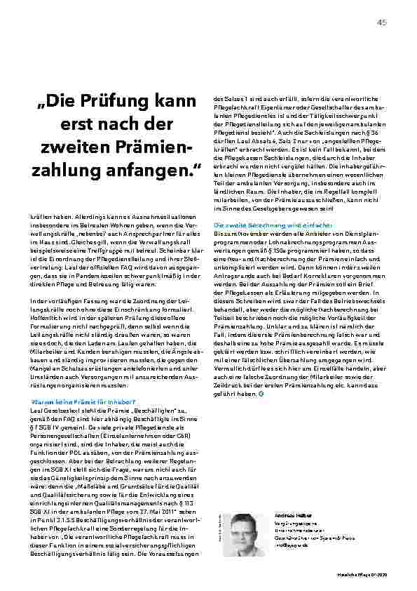 Vorschauseite 1: „Die Prüfung kann erst nach der zweiten Prämienzahlung beginnen.“