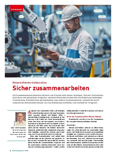 Vorschauseite 1: Mensch-Roboter-Kollaboration: Sicher zusammenarbeiten