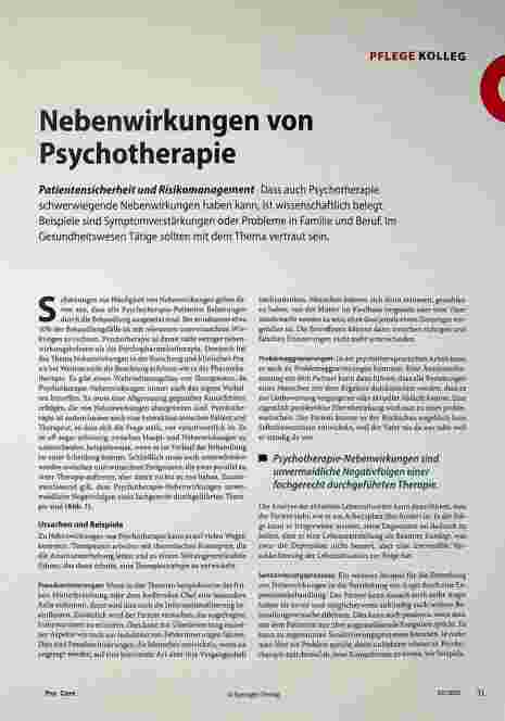 Vorschauseite 1: Nebenwirkungen von Psychotherapie