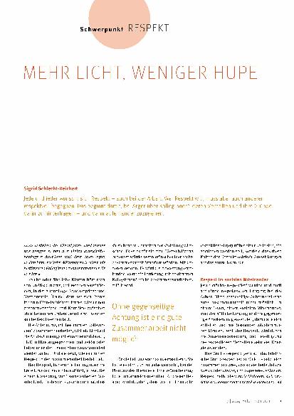 Vorschauseite 1: Mehr Licht, weniger Hupe.