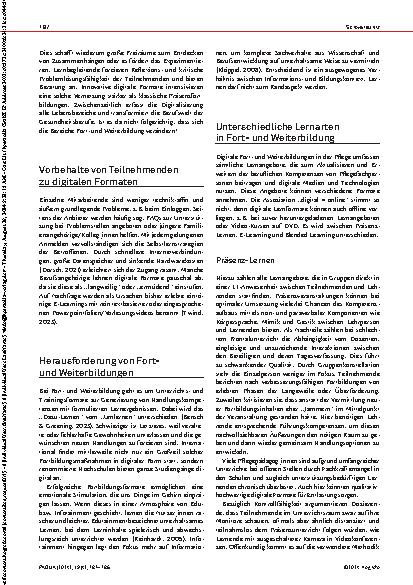 Vorschauseite 2: Digitale Fortund Weiterbildung in der Pflege: Chancen und Grenzen einer konnektivistischen Qualifizierung