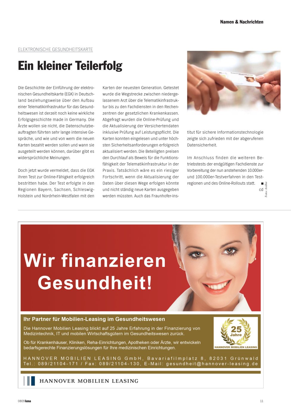 Vorschauseite 1: Ein kleiner Teilerfolg