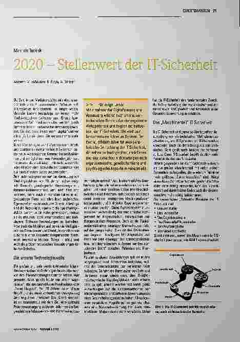 Vorschauseite 1: 2020 - Stellenwert der IT-Sicherheit
