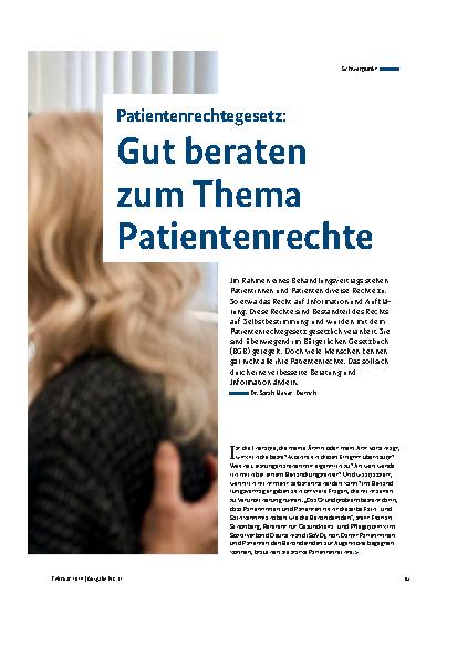 Vorschauseite 2: Patientenrechtegesetz: Gut beraten zum Thema Patientenrechte