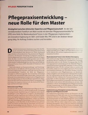 Vorschauseite 1: Pflegepraxisentwicklung - neue Rolle für den Master