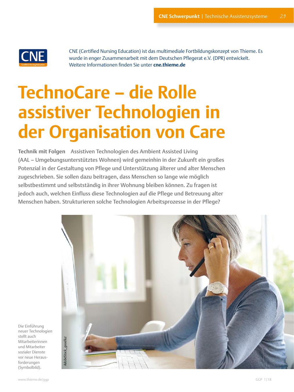 Vorschauseite 1: TechnoCare – die Rolle assistiver Technologien in der Organisation von Care