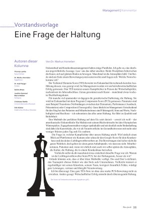 Vorschauseite 1: Vorstandsvorlage Eine Frage der Haltung