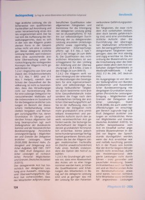 Vorschauseite 6: Zur Frage der venösen Blutentnahmen durch nichtärztliches Fachpersonal