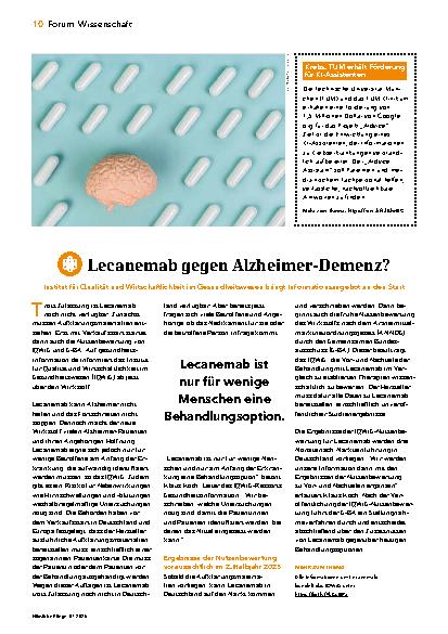Vorschauseite 1: LeCanemab gegen Alzheimer-Demenz?