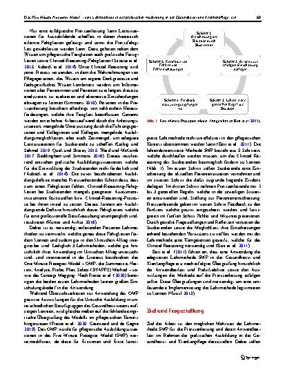 Vorschauseite 3: Das Five-Minute Preceptor Model – eine Lehrmethode in der praktischen Ausbildung in der Gesundheitsund Krankenpflege: ein Scoping Review
