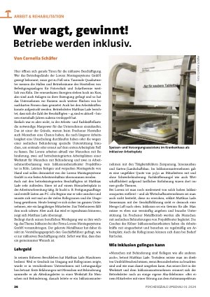 Vorschauseite 1: Wer wagt, gewinnt! Betriebe werden inklusiv.
