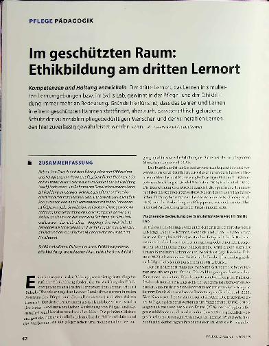 Vorschauseite 1: Im geschützten Raum: Ethikbildung am dritten Lernort