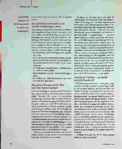 Vorschauseite 2: Caritas in Vielfalt will gelernt sein.