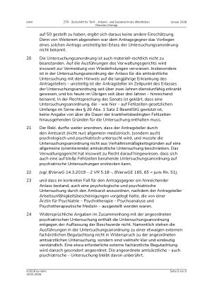 Vorschauseite 5: Anordnung einer amtsärztlichen Untersuchung wegen Zweifel an der Dienstfähigkeit eines Lehrer