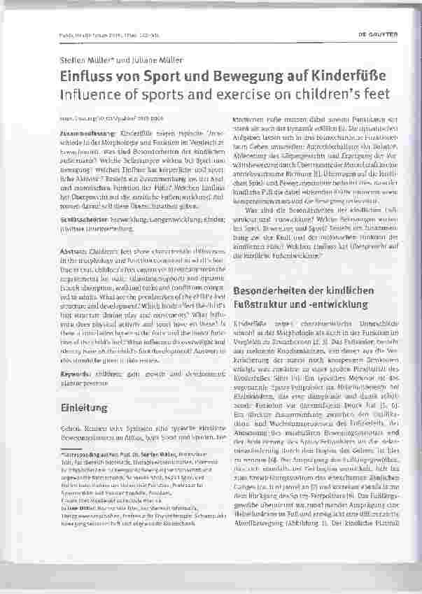 Vorschauseite 1: Einfluss von Sport und Bewegung auf Kinderfüße