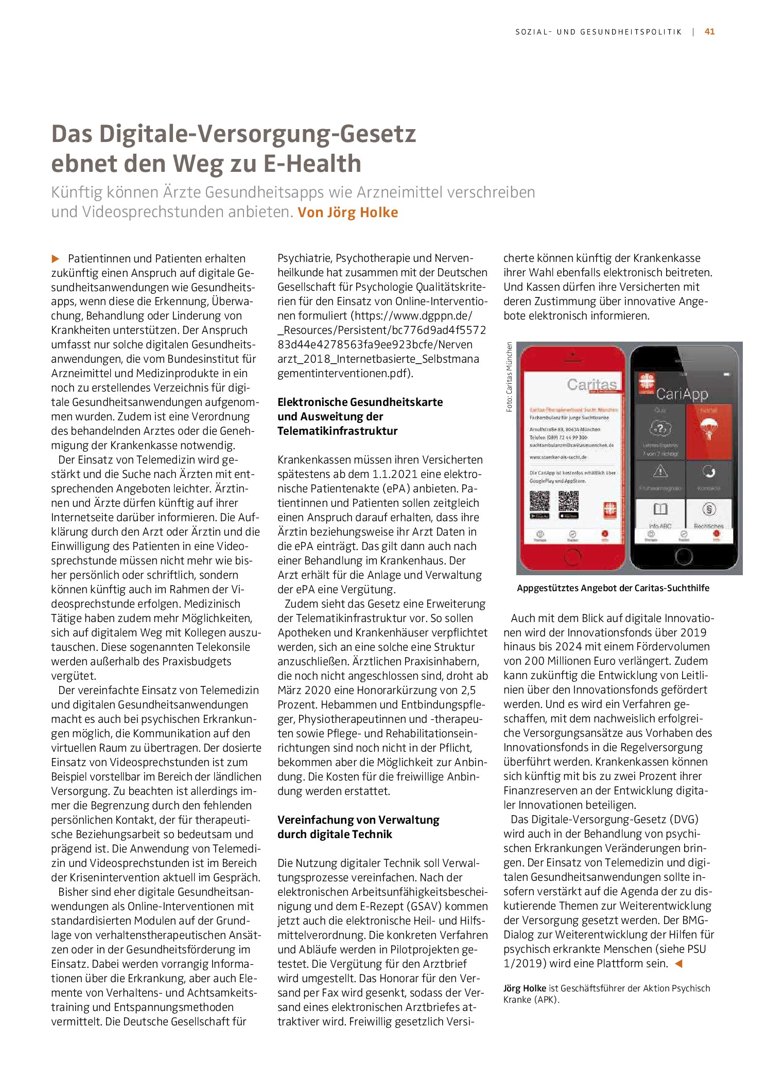 Vorschauseite 1: Das Digitale-Versorgung-Gesetz ebnet den Weg zu E-Health