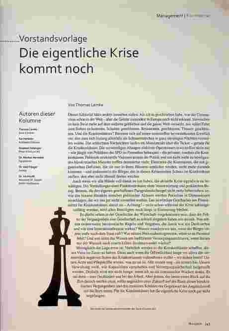 Vorschauseite 2: Vorstandsvorlage: Die eigentliche Krise kommt noch.