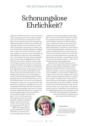 Vorschauseite 1: Schonungslose Ehrlichkeit?