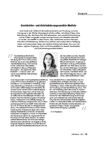 Vorschauseite 1: Geschlechterund diskriminierungssensible Medizin
