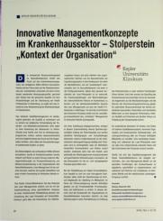 Vorschauseite 1: Innovative Managementkonzepte im Krankenhaussektor - Stolperstein „Kontext der Organisation“
